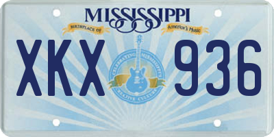 MS license plate XKX936