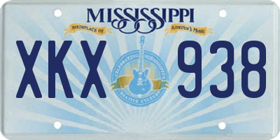 MS license plate XKX938