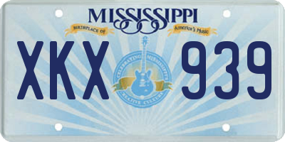 MS license plate XKX939