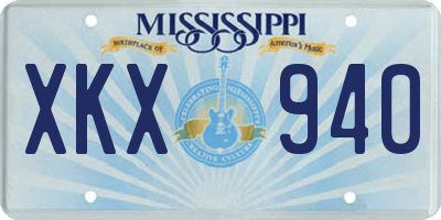 MS license plate XKX940