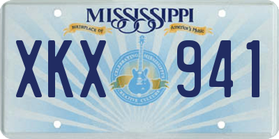 MS license plate XKX941