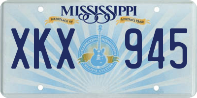 MS license plate XKX945