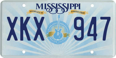 MS license plate XKX947