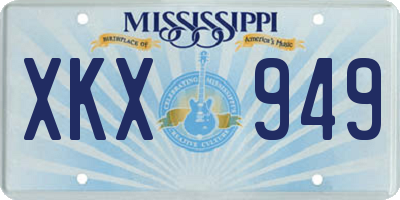 MS license plate XKX949