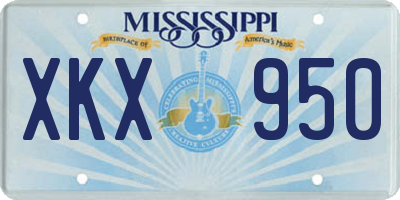 MS license plate XKX950