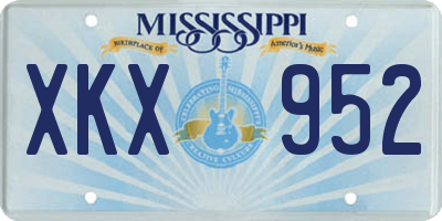 MS license plate XKX952