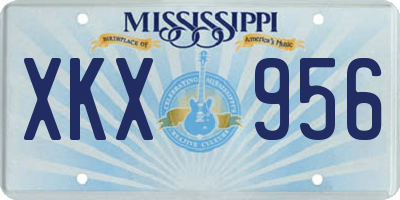 MS license plate XKX956
