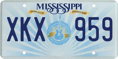 MS license plate XKX959