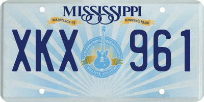 MS license plate XKX961