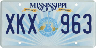 MS license plate XKX963