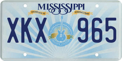 MS license plate XKX965