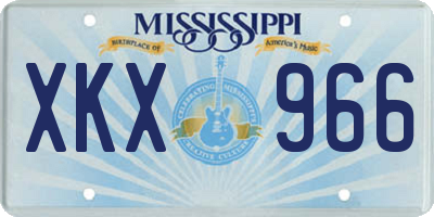 MS license plate XKX966