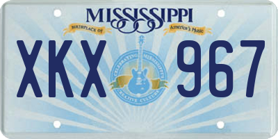 MS license plate XKX967