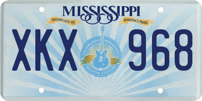 MS license plate XKX968