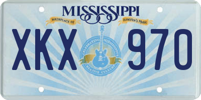 MS license plate XKX970