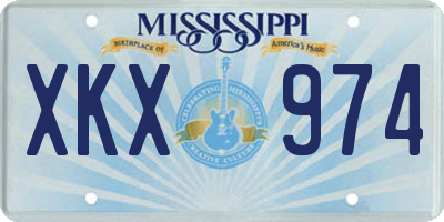 MS license plate XKX974