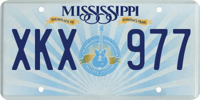 MS license plate XKX977