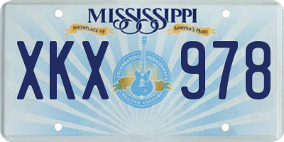 MS license plate XKX978