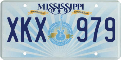 MS license plate XKX979