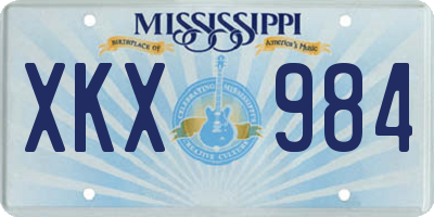 MS license plate XKX984