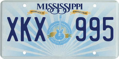MS license plate XKX995