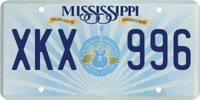 MS license plate XKX996