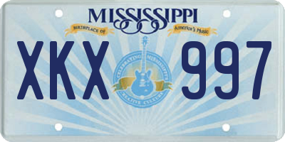 MS license plate XKX997