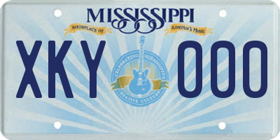 MS license plate XKY000