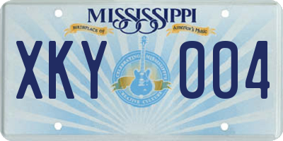 MS license plate XKY004