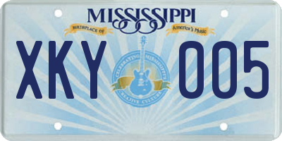 MS license plate XKY005