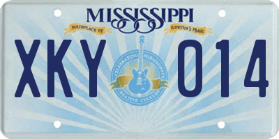 MS license plate XKY014