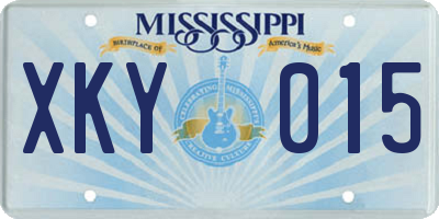 MS license plate XKY015