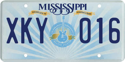 MS license plate XKY016