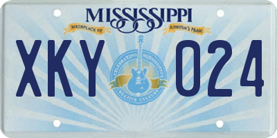 MS license plate XKY024