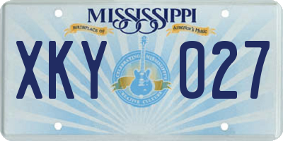 MS license plate XKY027