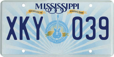 MS license plate XKY039
