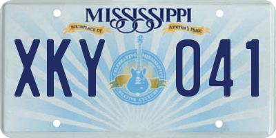 MS license plate XKY041