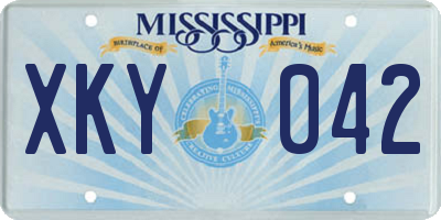 MS license plate XKY042