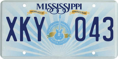 MS license plate XKY043