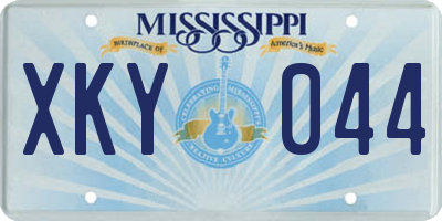 MS license plate XKY044