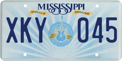 MS license plate XKY045