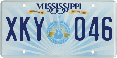 MS license plate XKY046