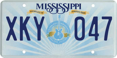 MS license plate XKY047