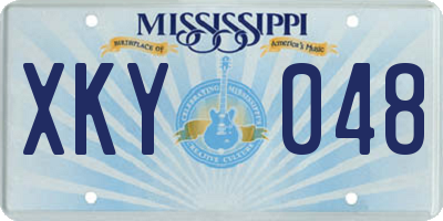 MS license plate XKY048