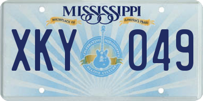 MS license plate XKY049