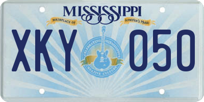 MS license plate XKY050