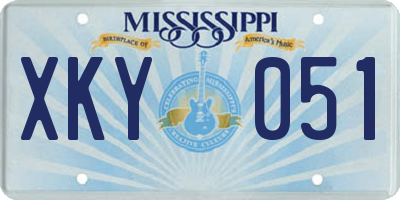 MS license plate XKY051
