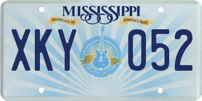 MS license plate XKY052