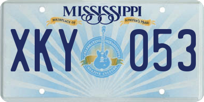 MS license plate XKY053