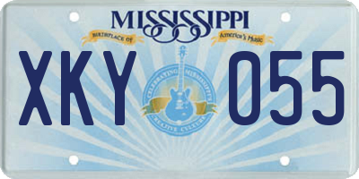 MS license plate XKY055